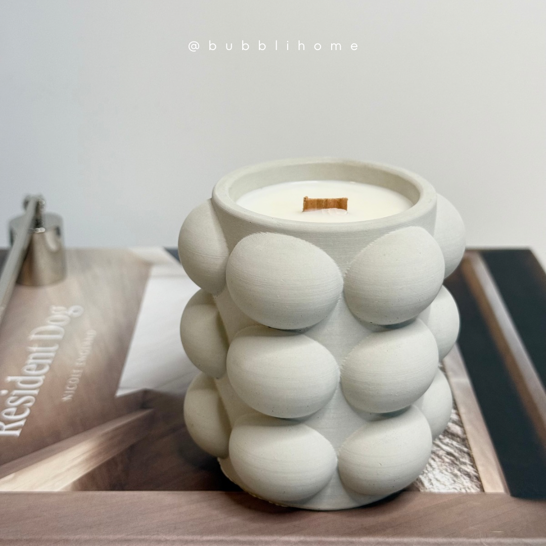 The Concrete Bubble Candle - Handmade Soy Wax Candle