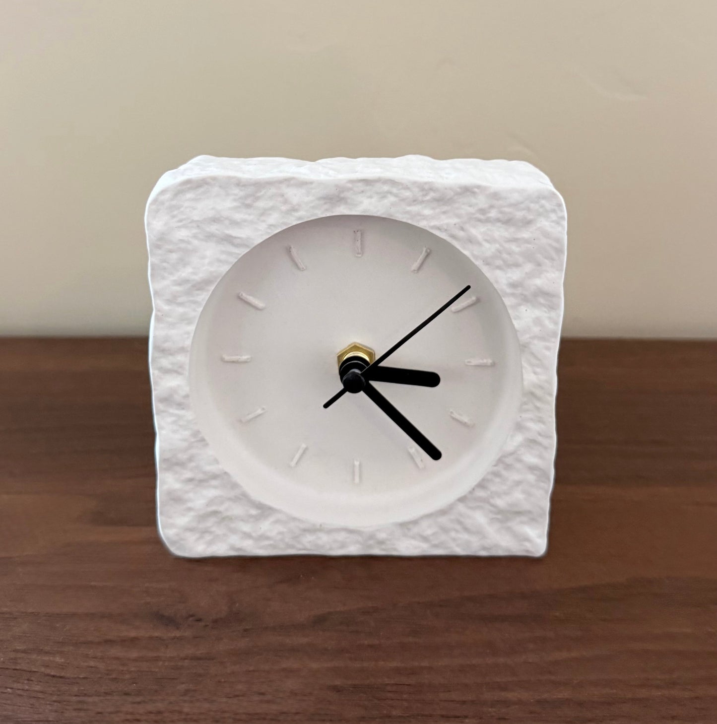 Small Textured Concrete Standing Clock