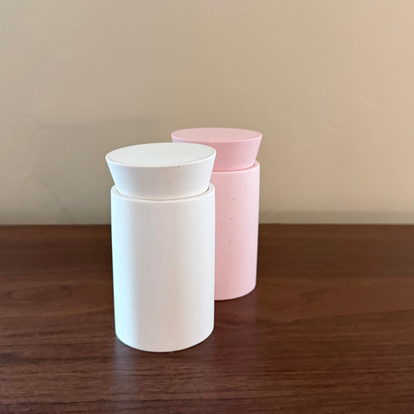The Minimalist Concrete Match Holder w/ Tapered Lid