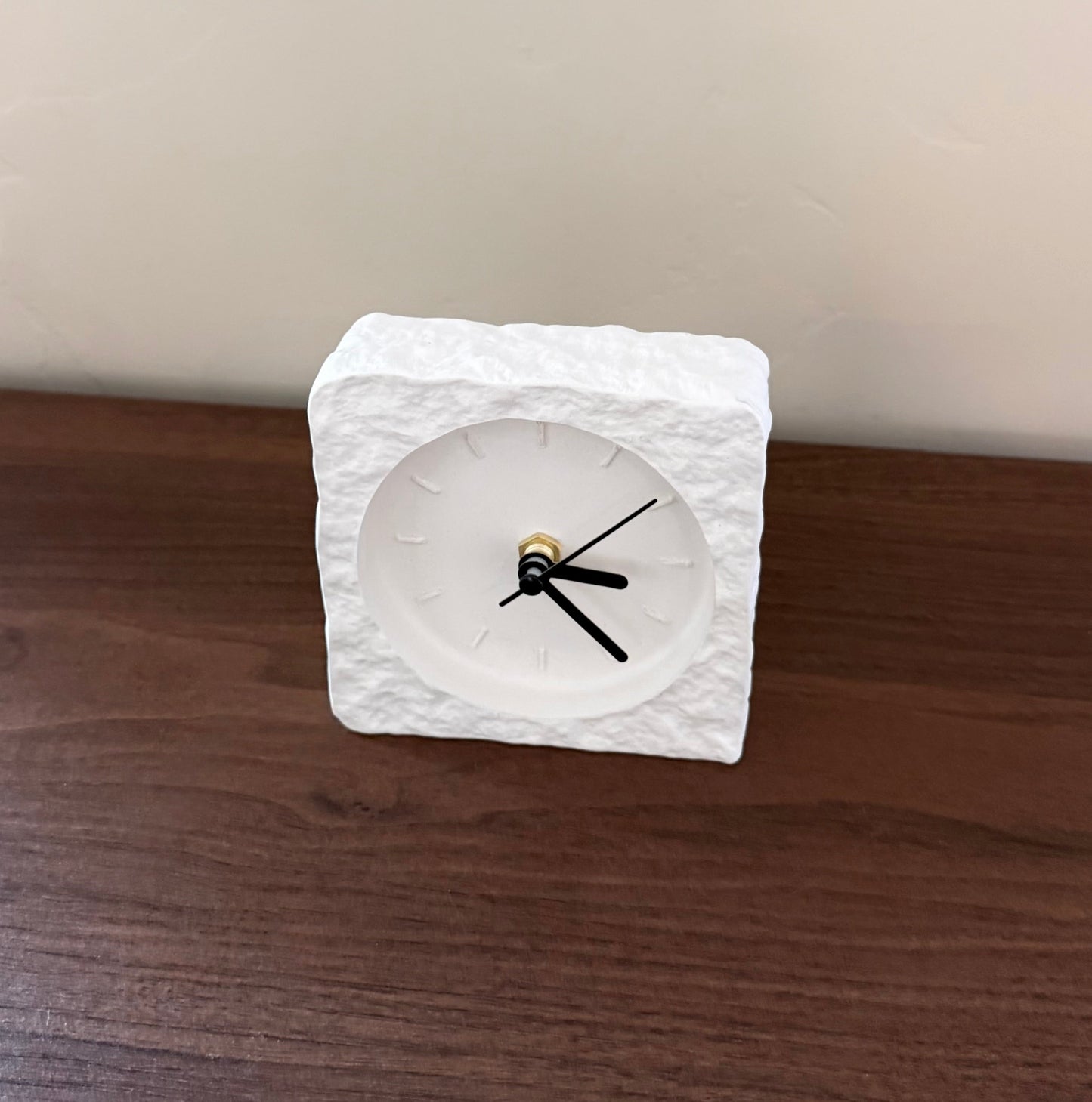 Small Textured Concrete Standing Clock