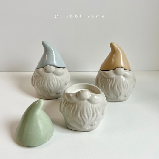 Gnome Concrete Candle with Lid - Handmade Soy Wax Candle